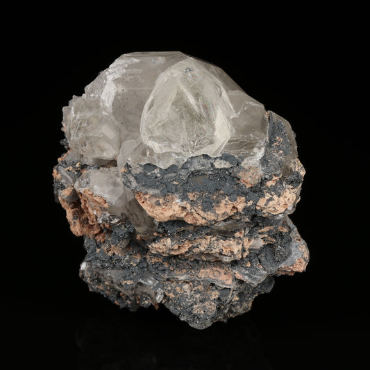 Calcite on Hematite & Andradite