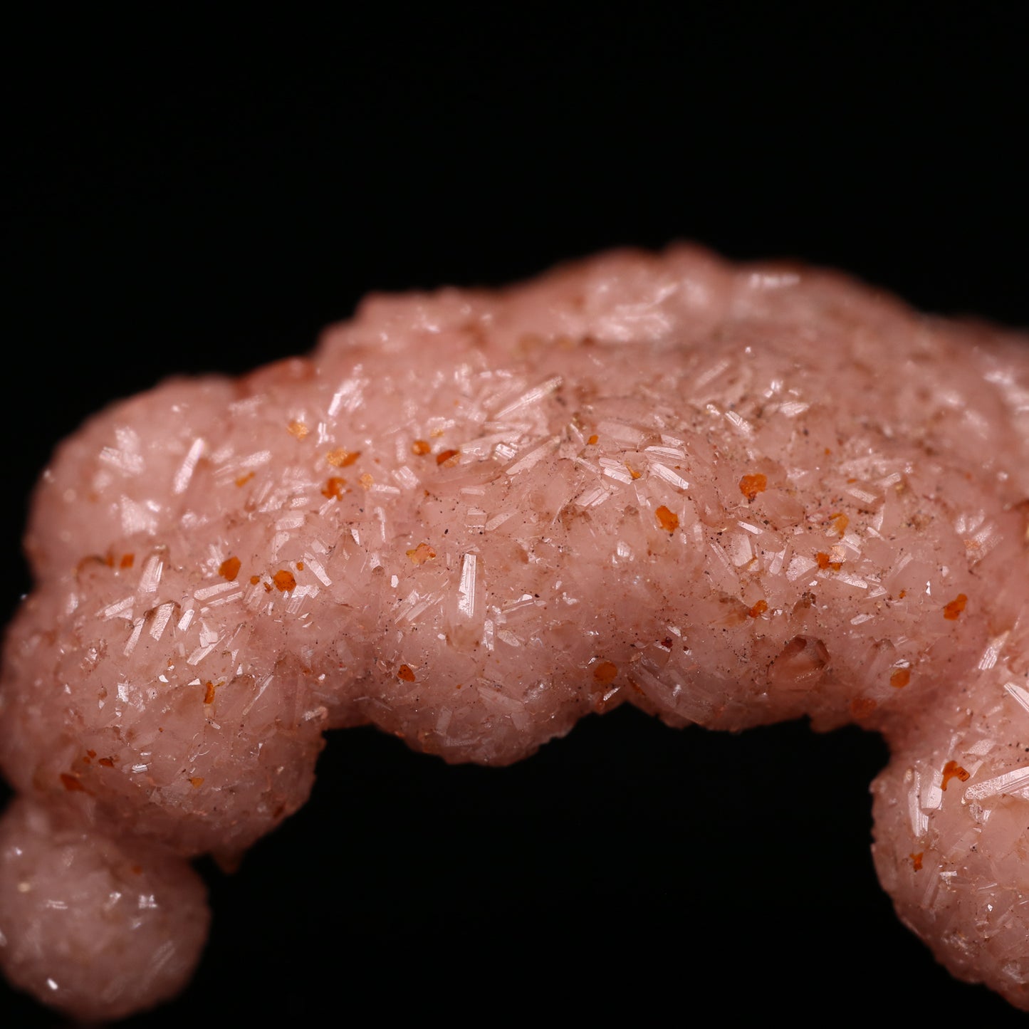 Curved Rhodochrosite Thumbnail, N'Chwaning I Mine, Kalahari Manganese Field, Northern Cape, South Africa.