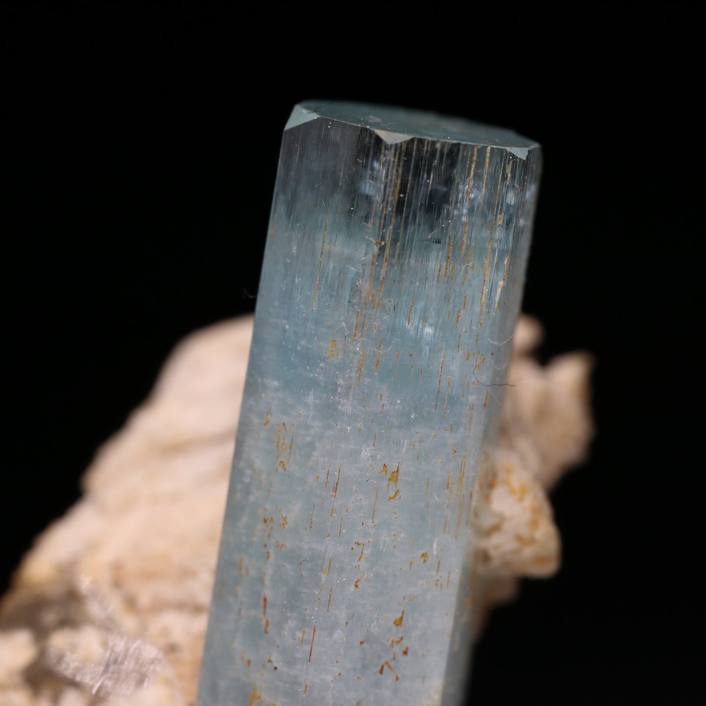 Aquamarine on Feldspar