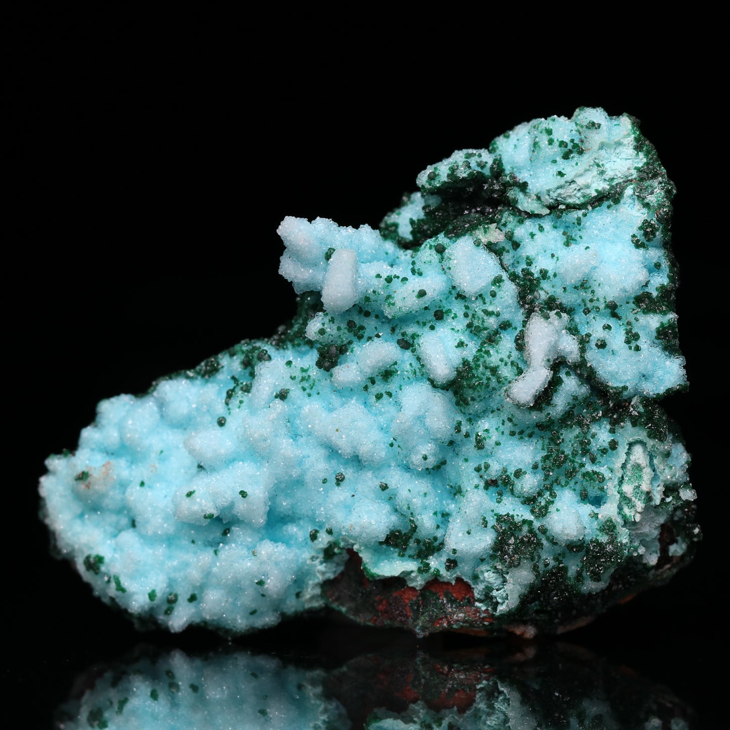 Quartz on Malachite & Chrysocolla psm Azurite Cluster