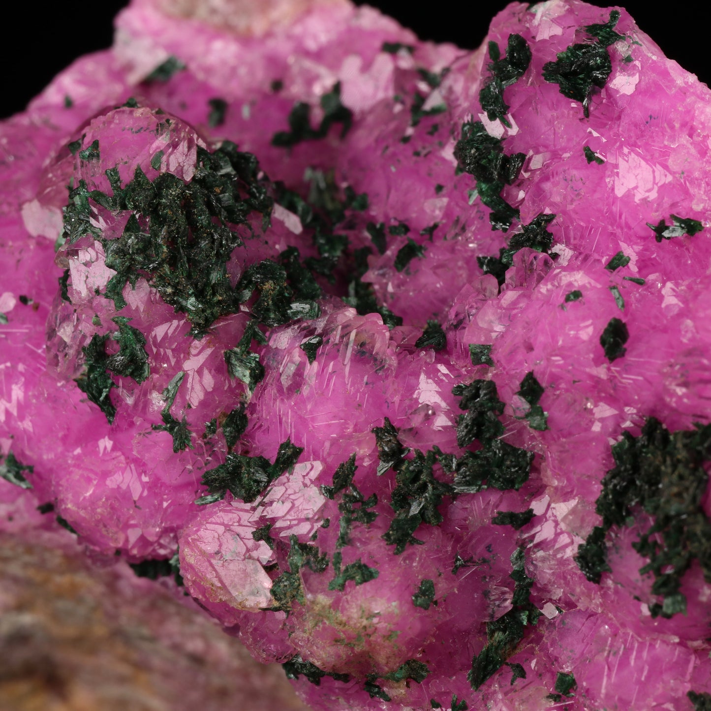Malachite on Cobaltoan Calcite
