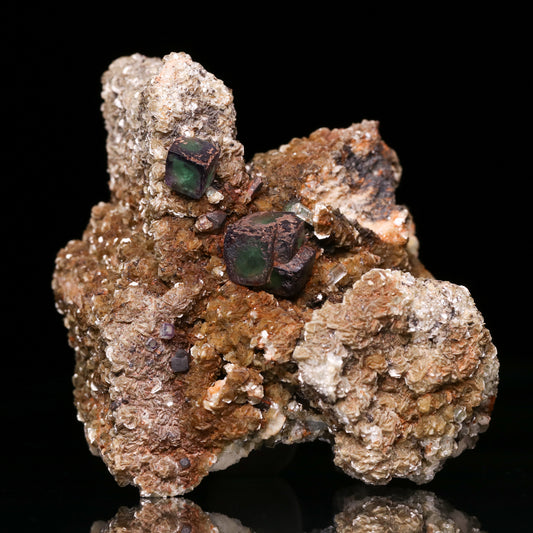 Fluorite, Muscovite on Feldspar