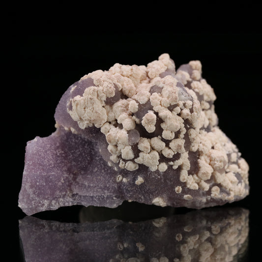 Calcite on Amethyst Quartz