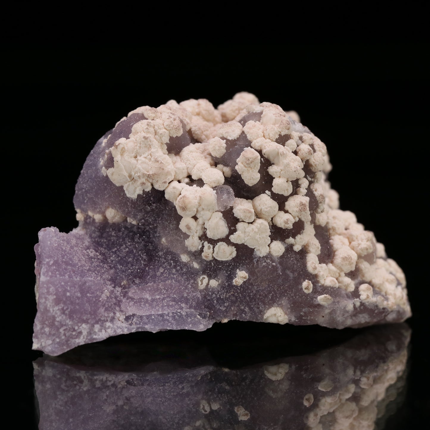 Calcite on Amethyst Quartz