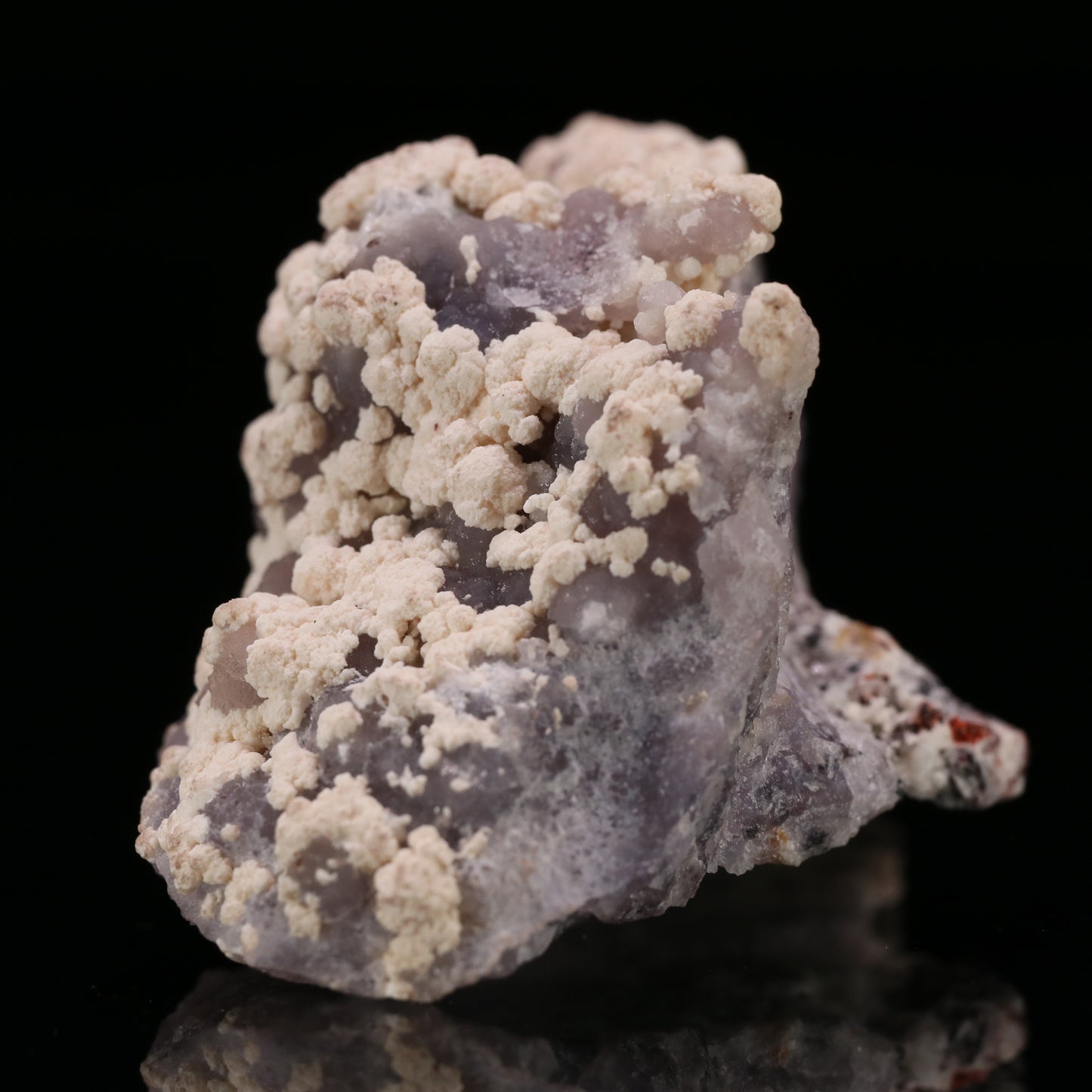 Calcite on Amethyst Quartz