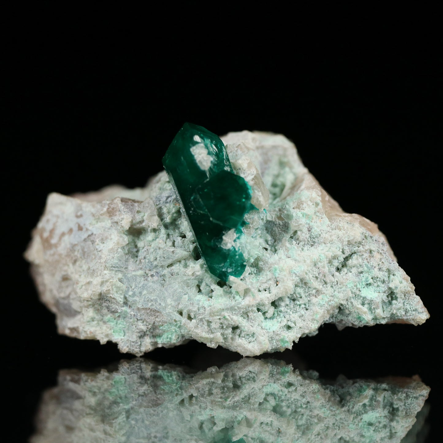 Dioptase, Plancheite on Matrix