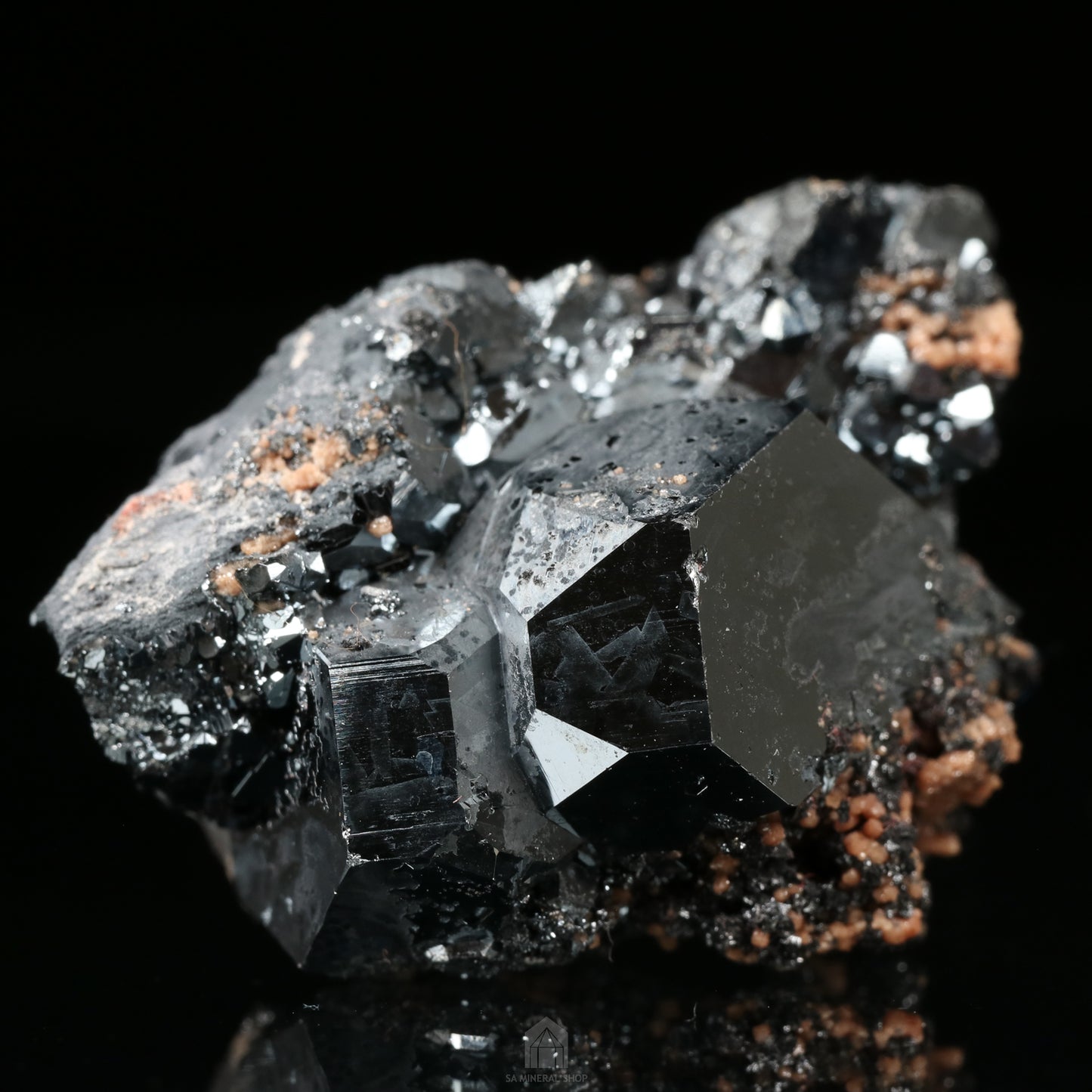 Hausmannite, Andradite Garnet on Hematite