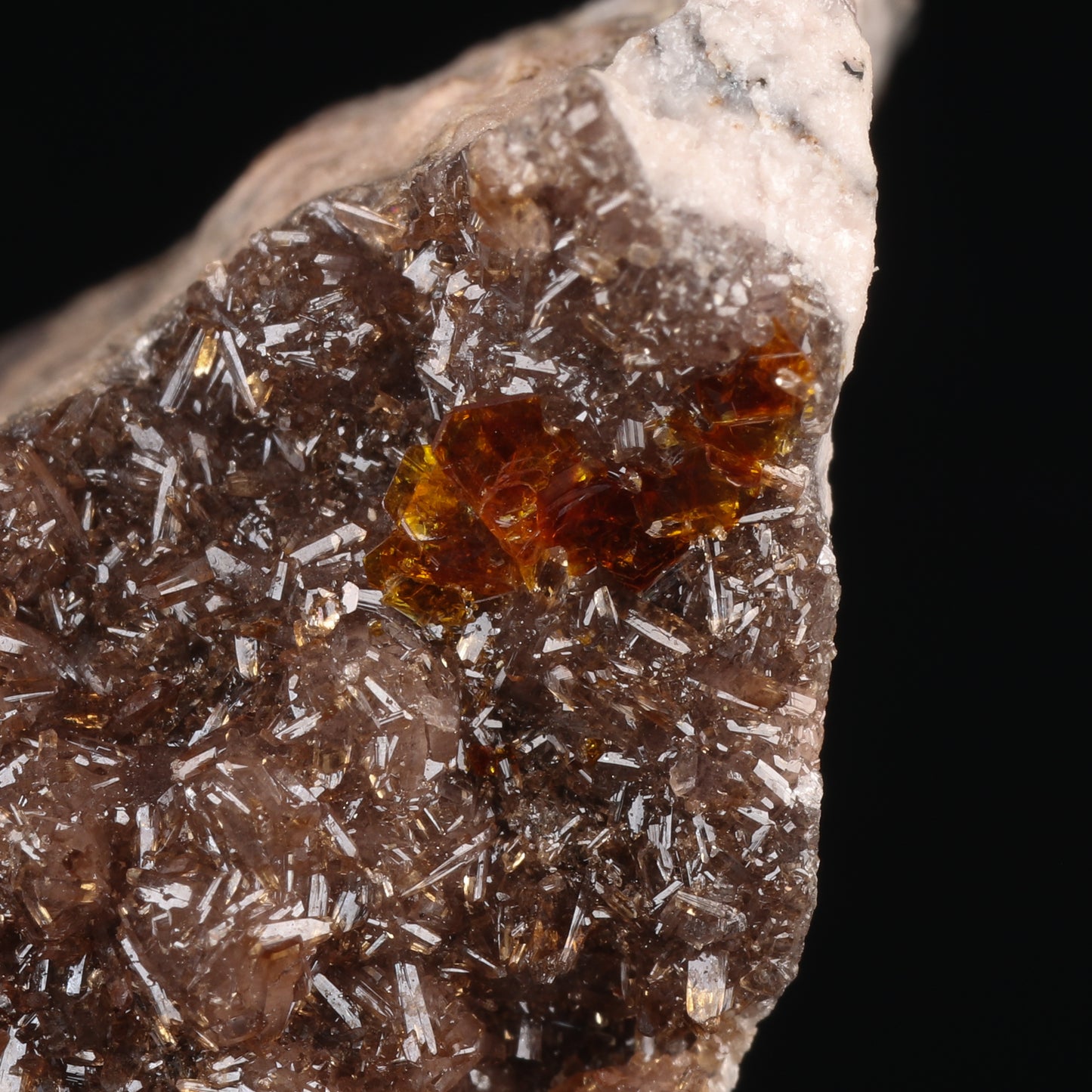 Shigaite, Rhodochrosite on Matrix