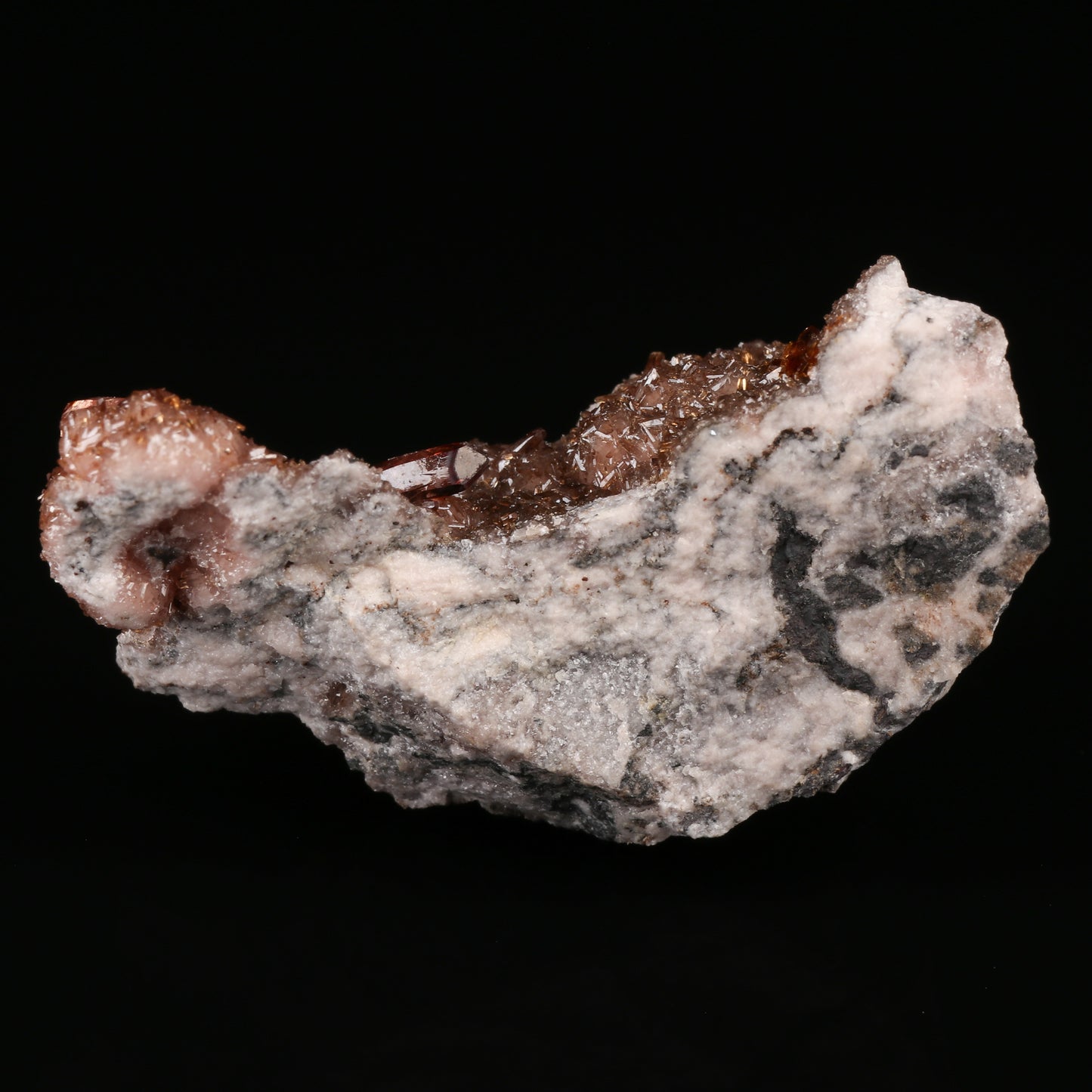 Shigaite, Rhodochrosite on Matrix