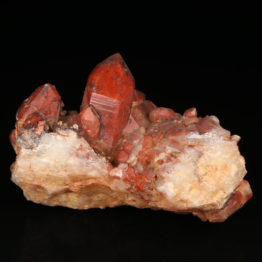 Red Hematite In Quartz Cluster