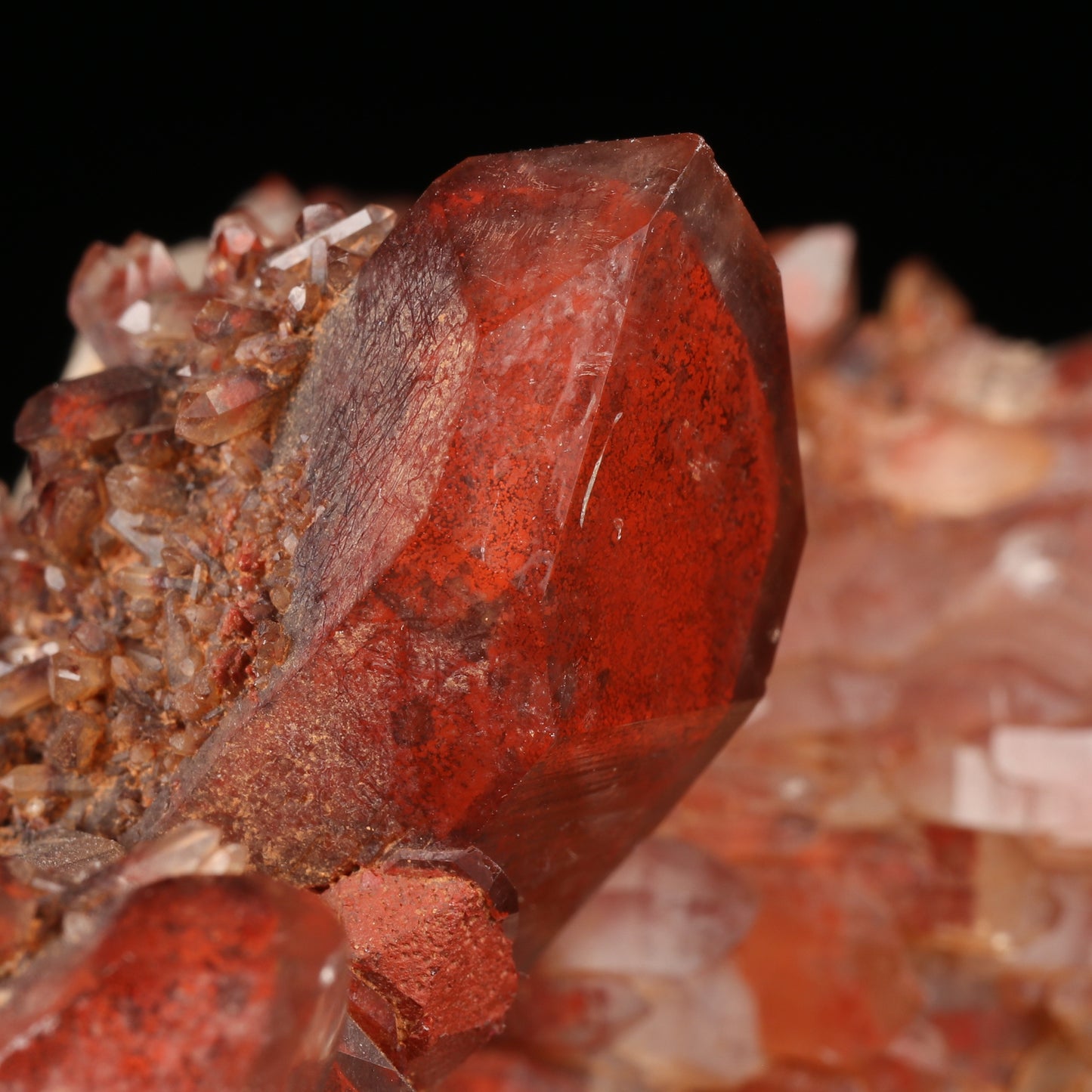 Red Hematite In Quartz Cluster
