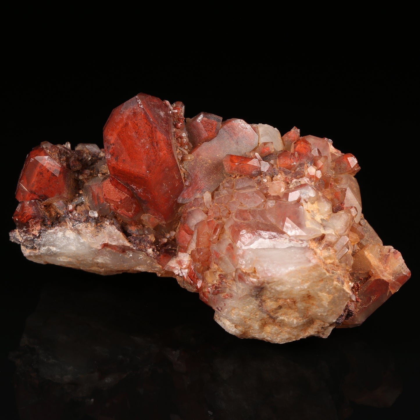Red Hematite In Quartz Cluster