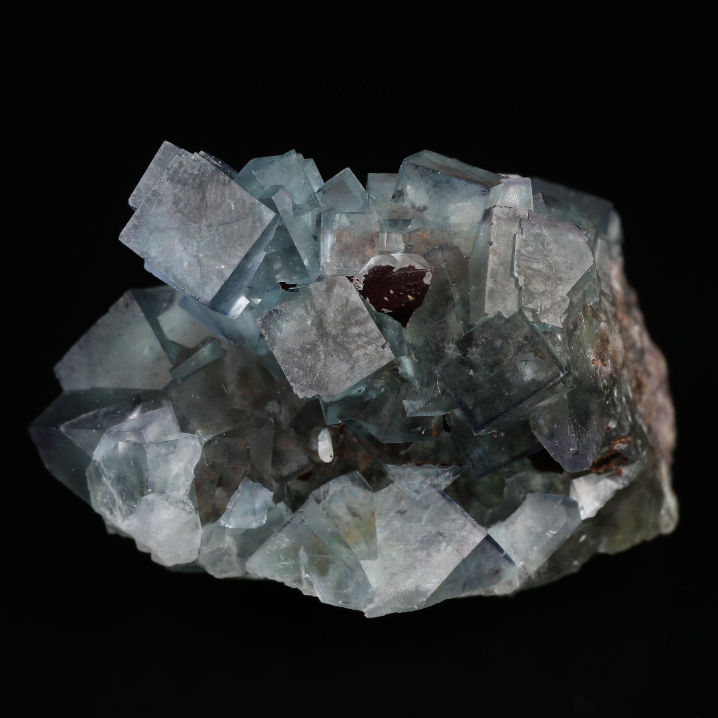Quartz on Fluorite