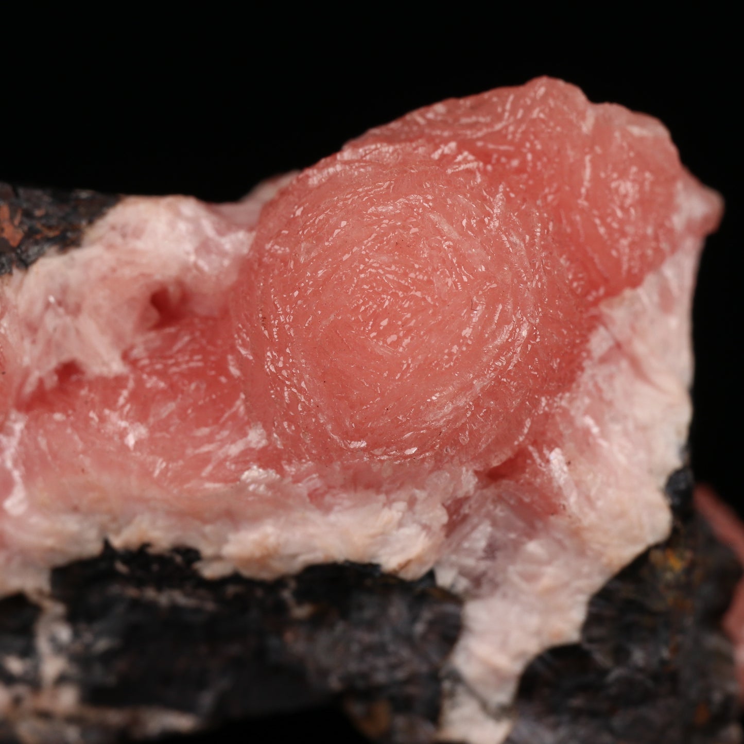 Rhodochrosite on Goethite