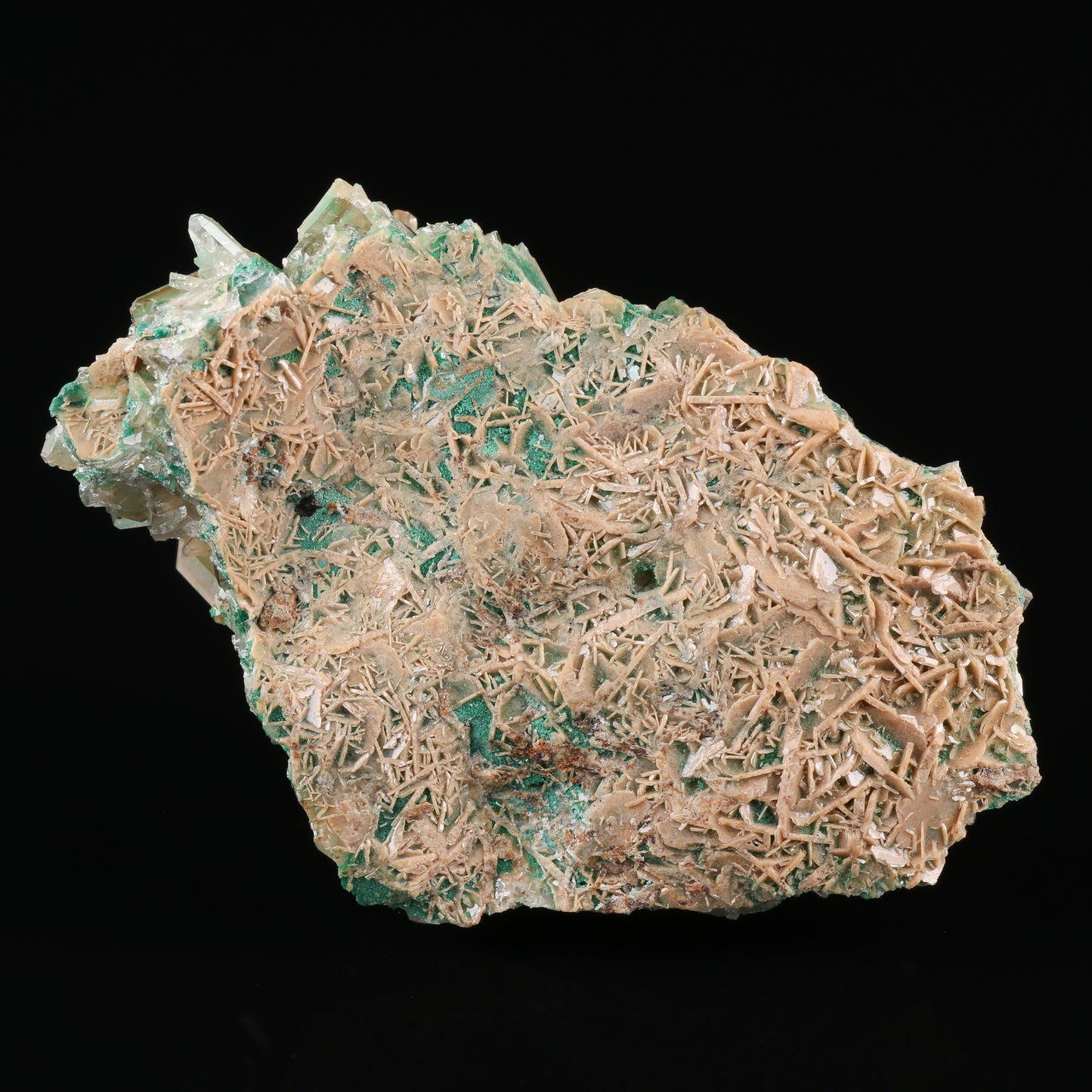 Malachte & Limonite In Baryte