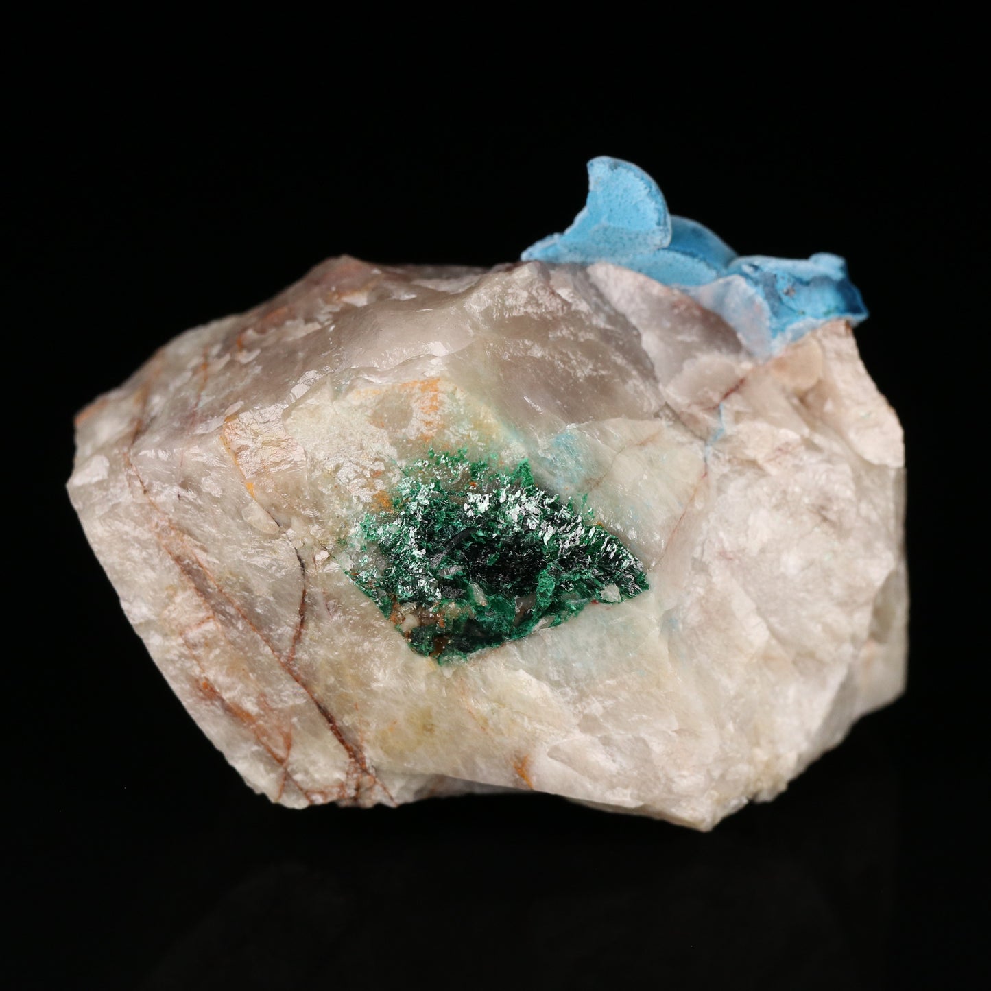 Shattuckite & Chrysocolla on Quartz