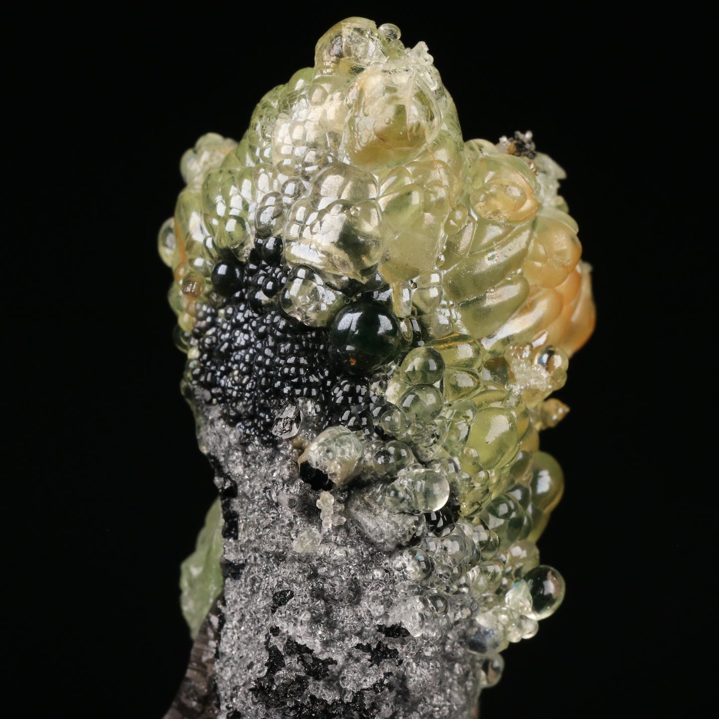 Opal-An on Smoky Quartz with Schorl