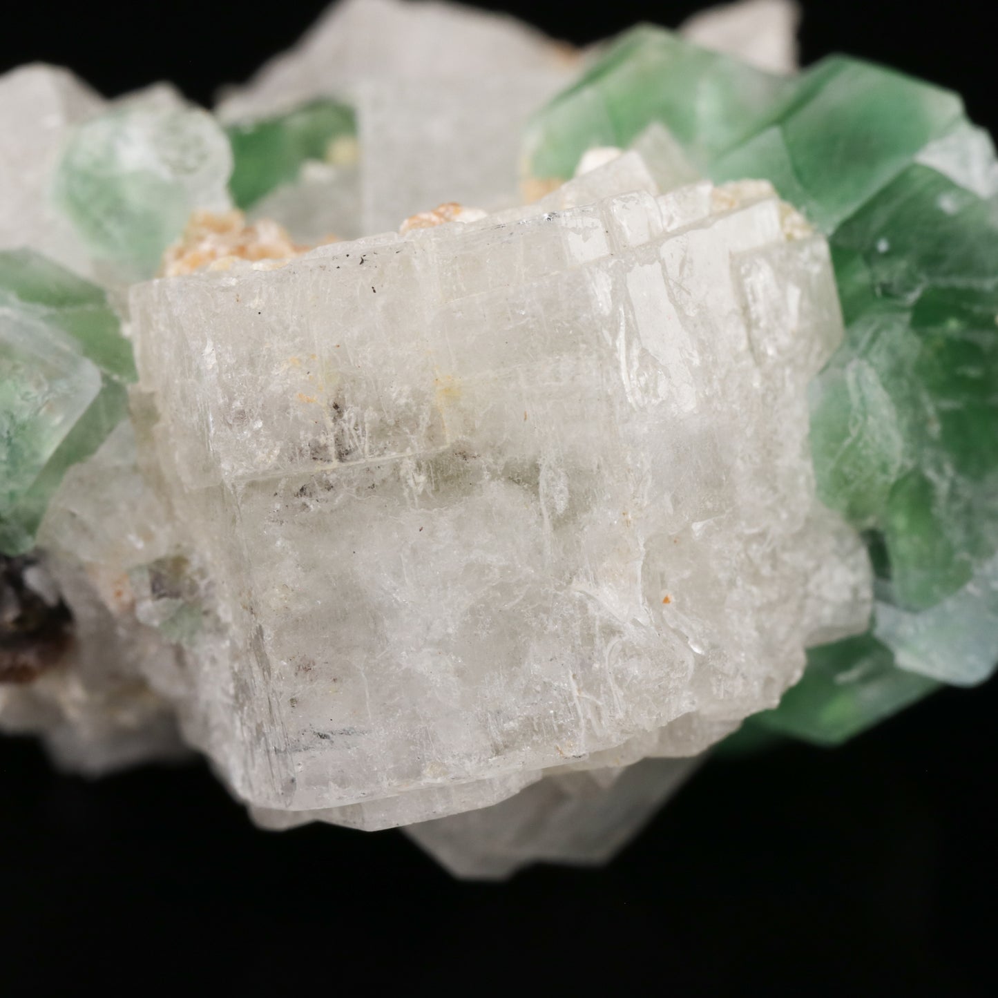 Fluorite on Goshenite