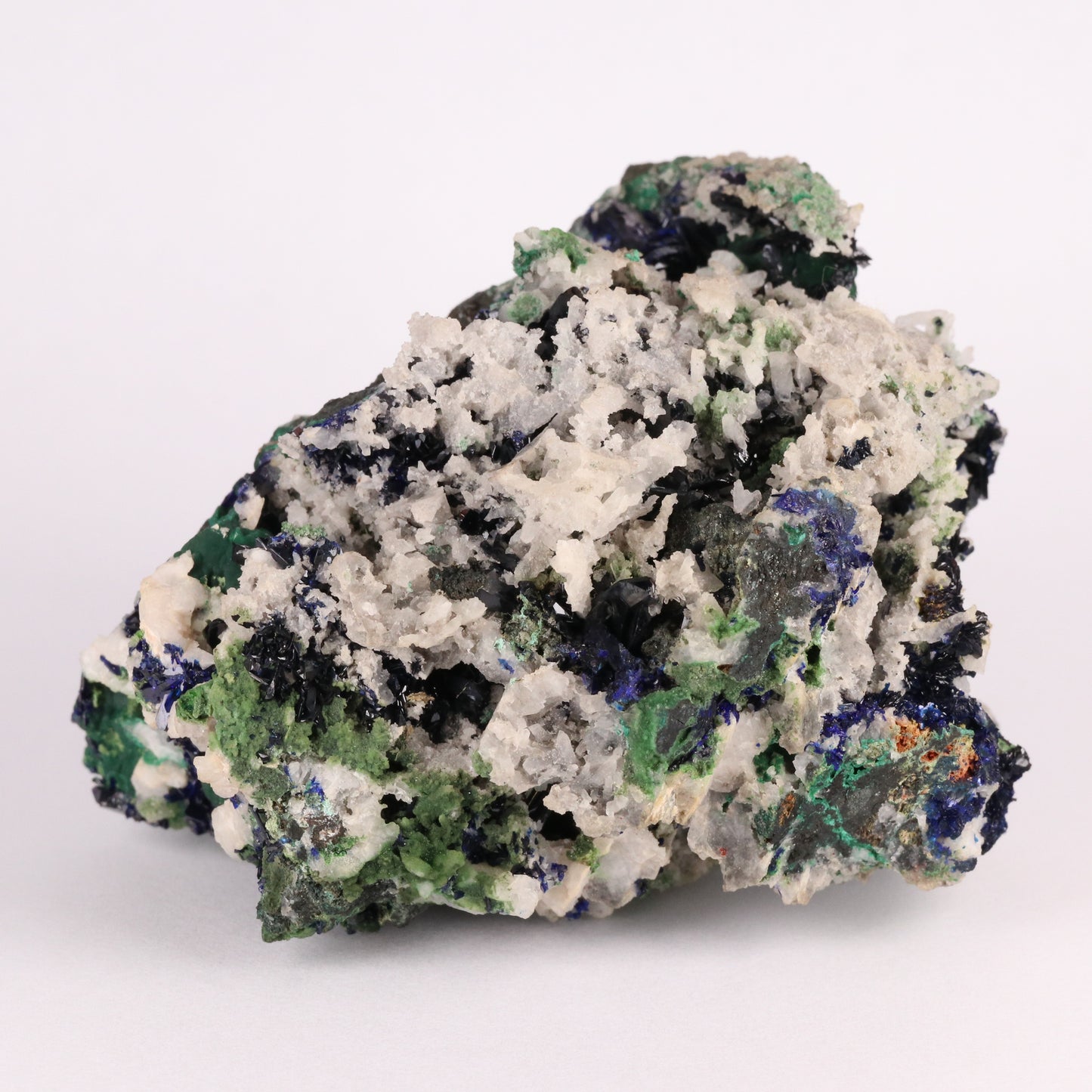 Azurite on Malachite & Duftite on Quartz
