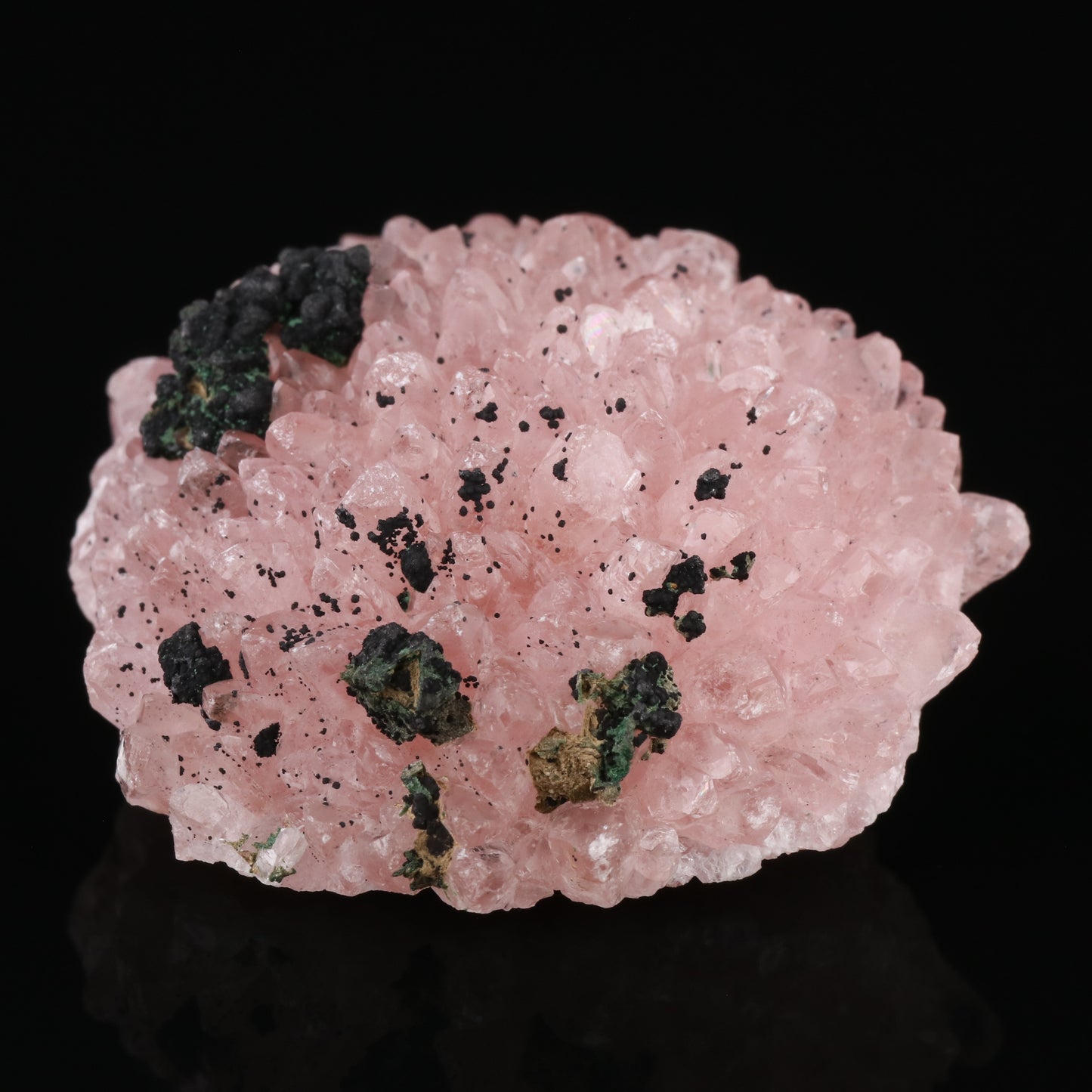 Heterogenite on Cobaltoan Calcite