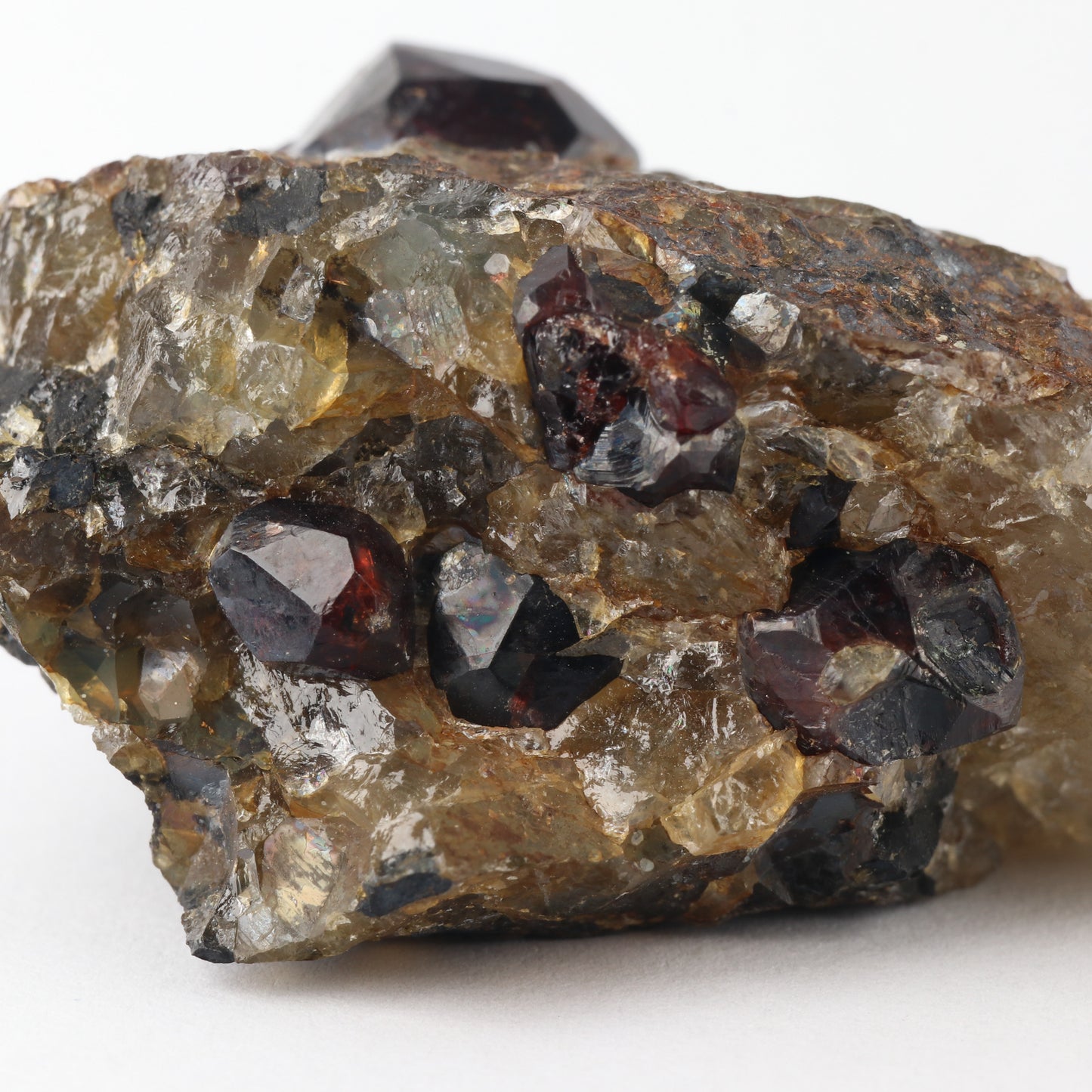 Spessartine Garnet on Quartz, Broken Hill shaft, Black Mountain mine, Aggeneys, Northern Cape Province, South Africa.