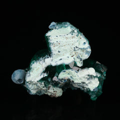 Shattuckite on Dioptase