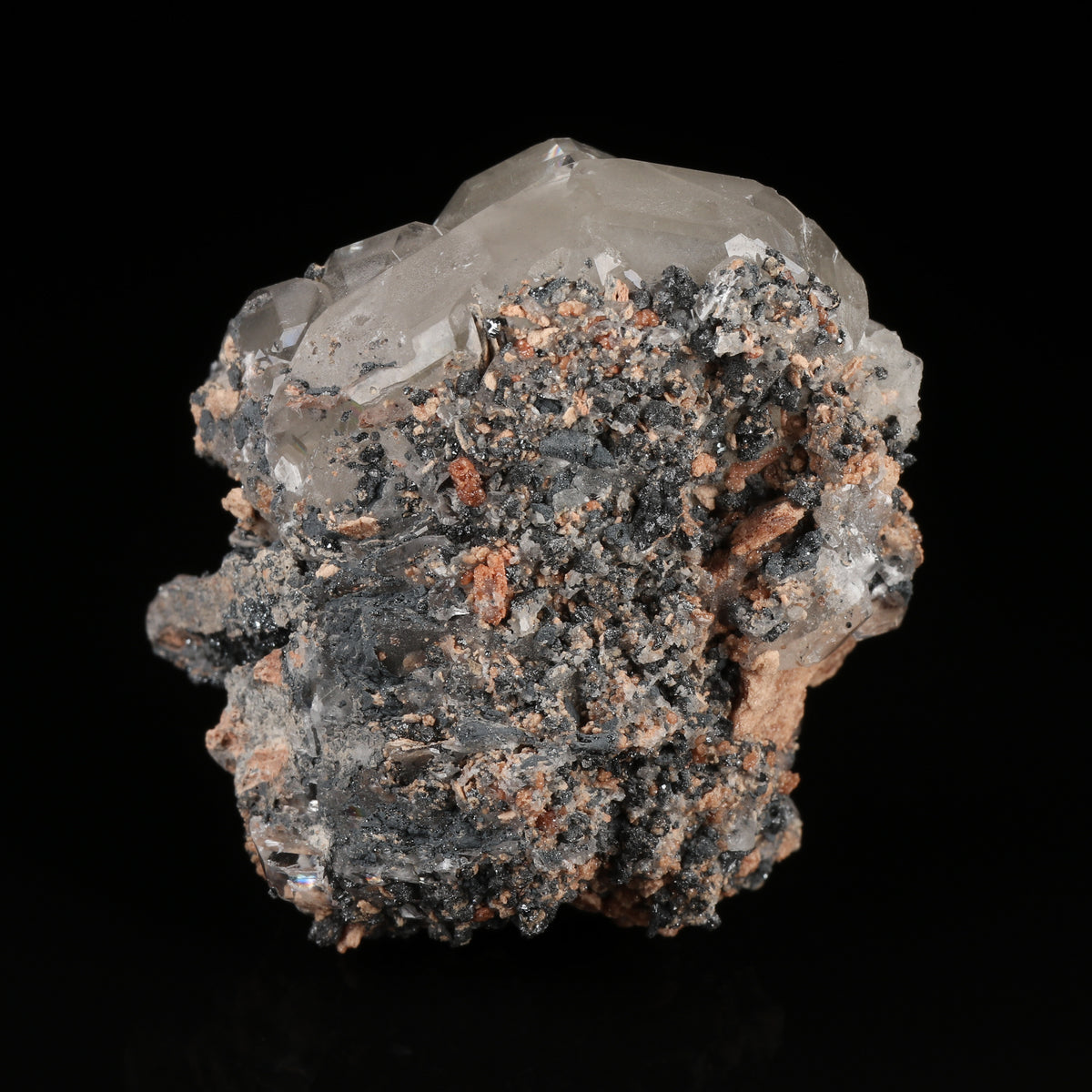 Calcite on Hematite & Andradite