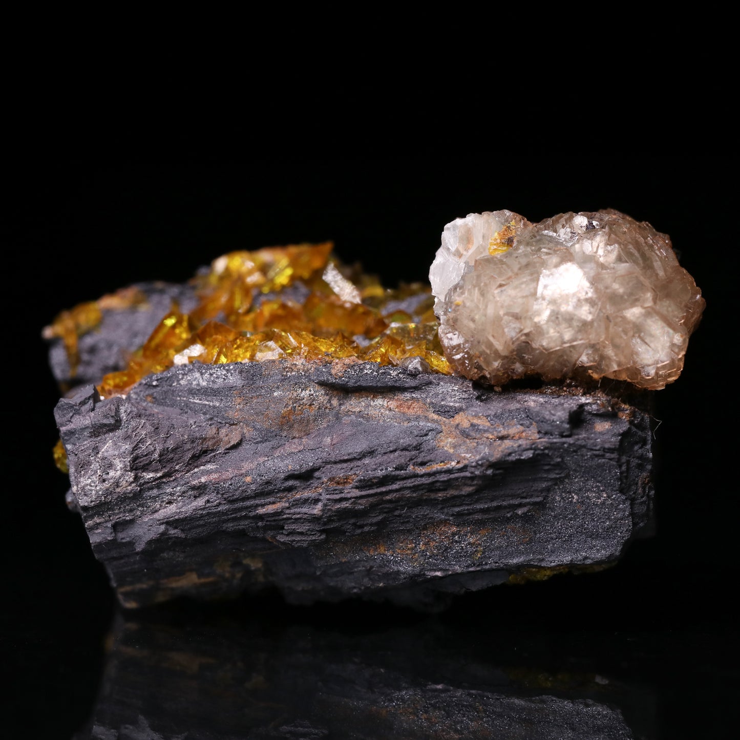 Brucite and Sturmanite on Matrix, N'Chwaning II Mine, Kalahari Manganese Field, Northern Cape, South Africa.