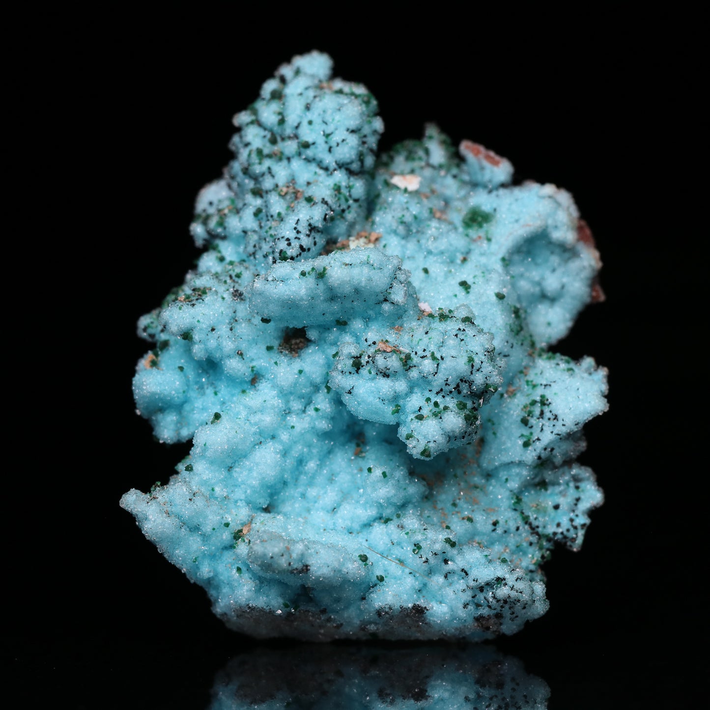 Quartz on Malachite & Chrysocolla psm Azurite Cluster, Tenke Fungurume Mine, Kinshasa, DR Congo