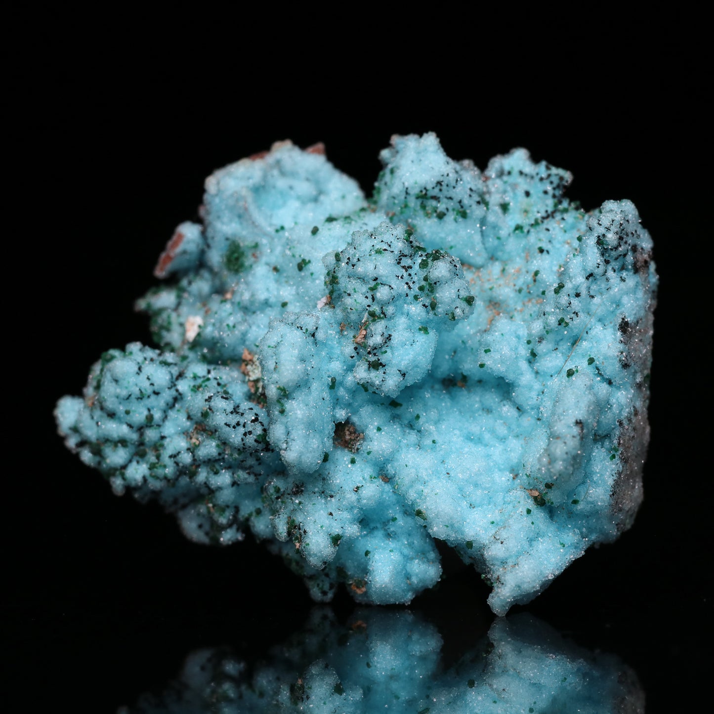 Quartz on Malachite & Chrysocolla psm Azurite Cluster, Tenke Fungurume Mine, Kinshasa, DR Congo