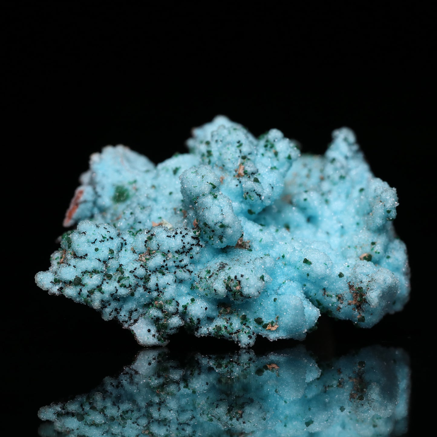 Quartz on Malachite & Chrysocolla psm Azurite Cluster, Tenke Fungurume Mine, Kinshasa, DR Congo