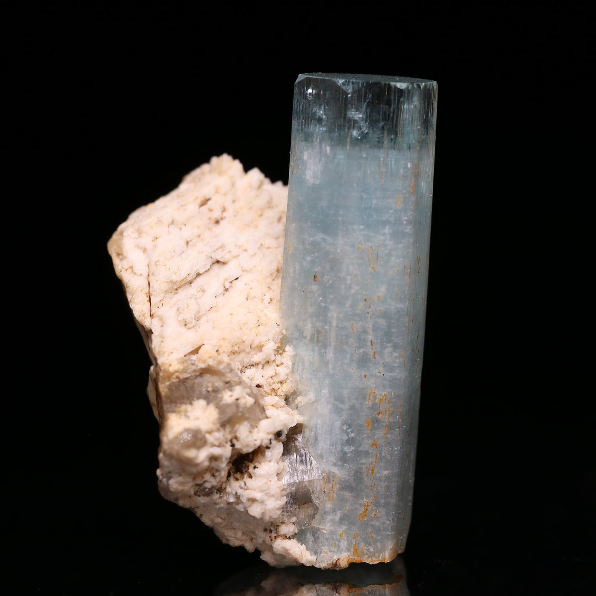Aquamarine on Feldspar
