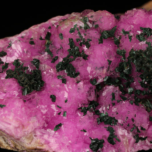 Malachite on Cobaltoan Calcite, Kakanda South Mine, Kakanda deposit, Lubudi, Lualaba, DR Congo