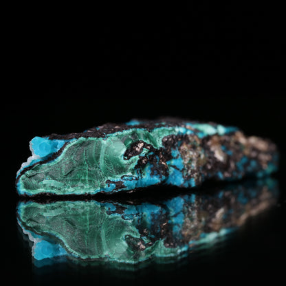 Quartz on Chrysocolla on Malachite