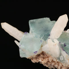 Quartz on Fluorite