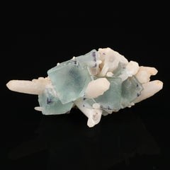 Quartz on Fluorite