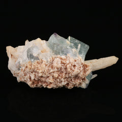 Quartz on Fluorite