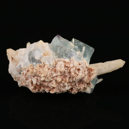 Quartz on Fluorite