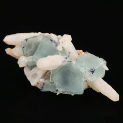Quartz on Fluorite