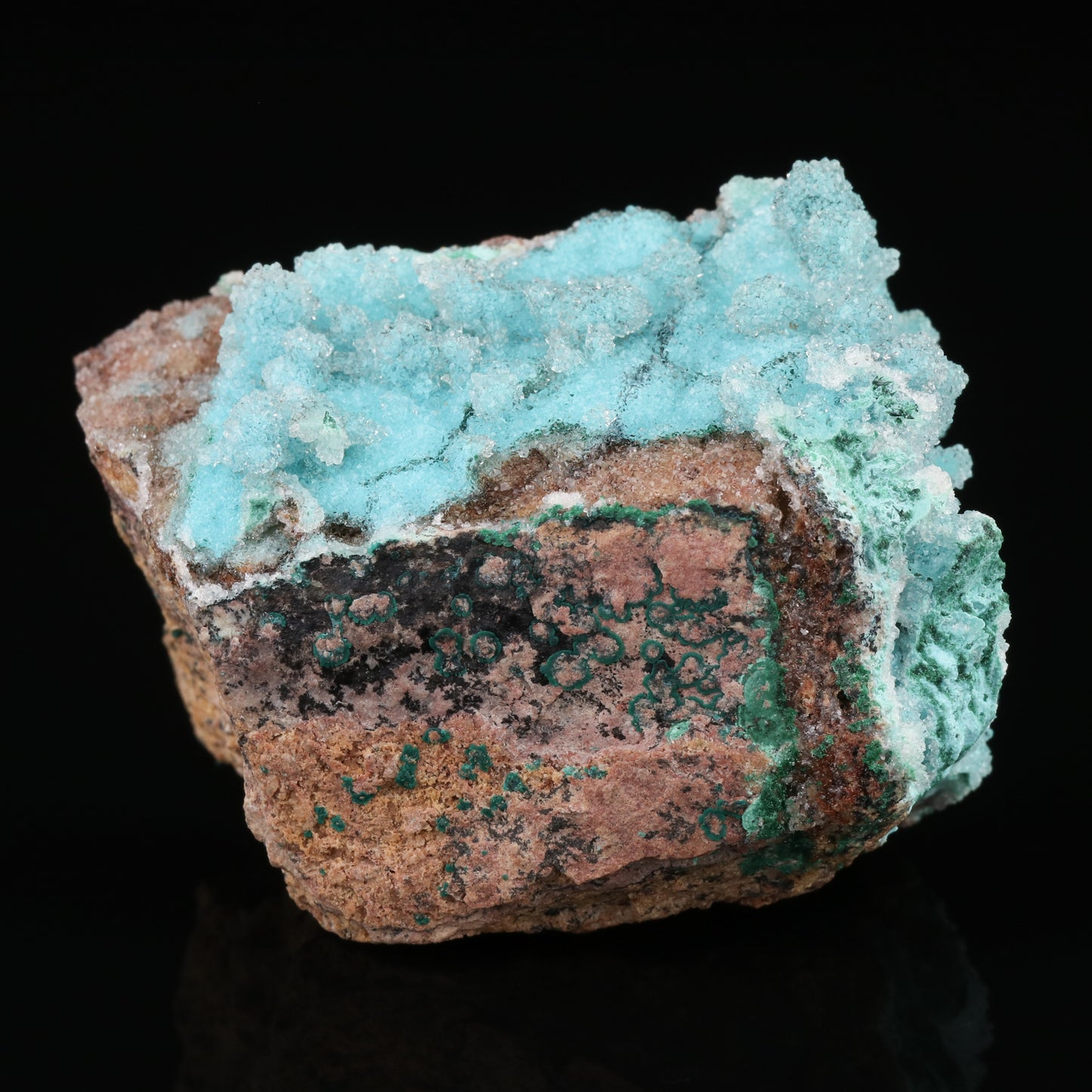 Quartz on Malachite & Chrysocolla psm Azurite