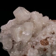 Hydroxyapophyllite, Calcite on Matrix