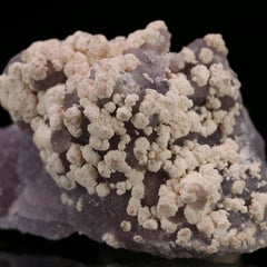 Calcite on Amethyst Quartz