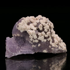Calcite on Amethyst Quartz