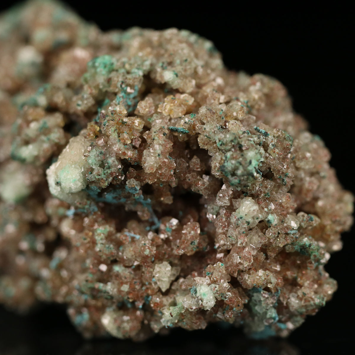 Plancheite on Native Copper and Calcite