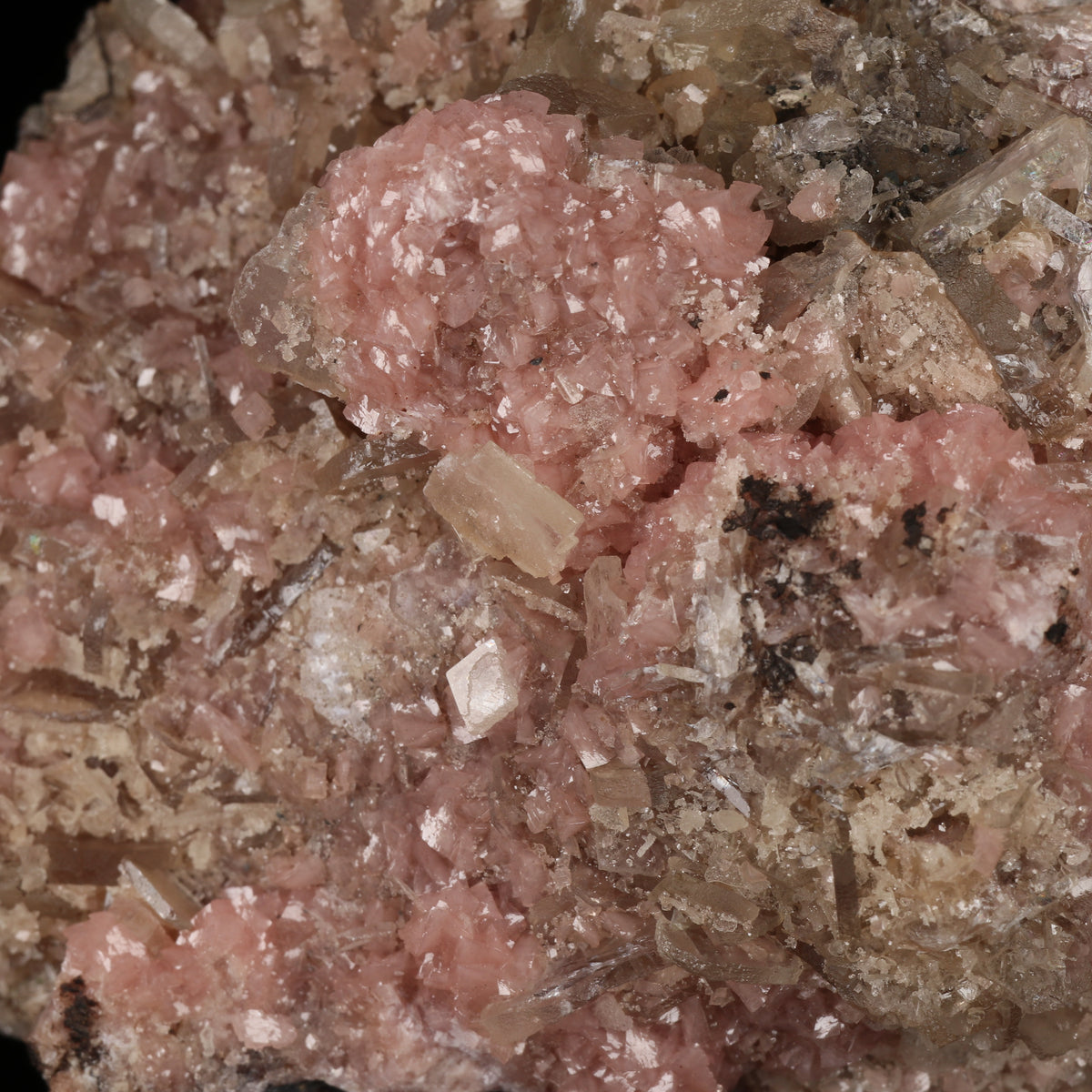 Baryte on Rhodochrosite