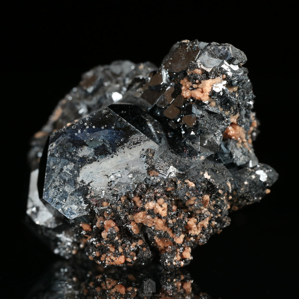 Hausmannite, Andradite Garnet on Hematite
