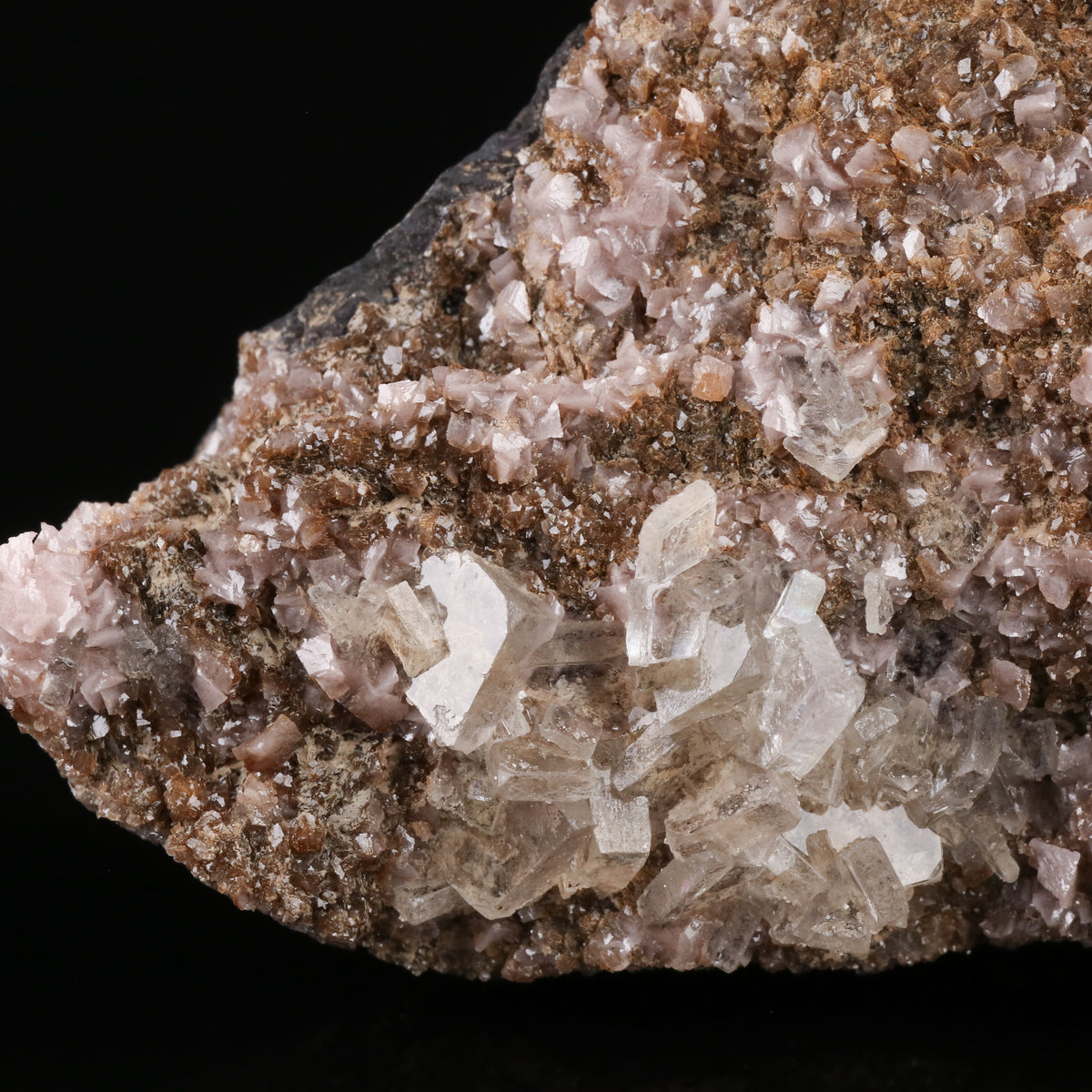 Baryte on Rhodochrosite