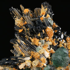 Goshenite & Fluorite on Schorl