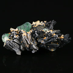 Goshenite & Fluorite on Schorl