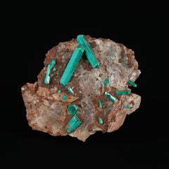 Dioptase on Quartz